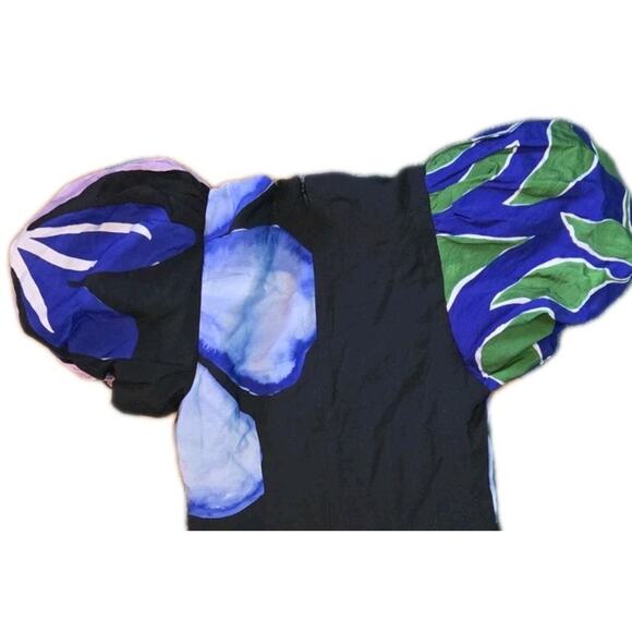 Anthropologie Dress Puff-Sleeve A-Line Maxi Dress Gorgeous Floral Sz Small - Picture 9 of 9